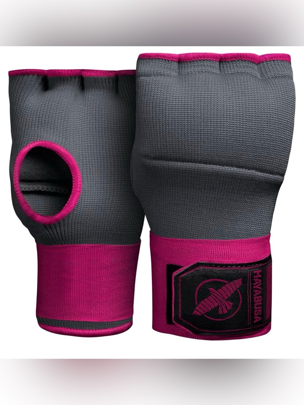 Hayabusa Gray and Pink Training Hand Wrap Gloves